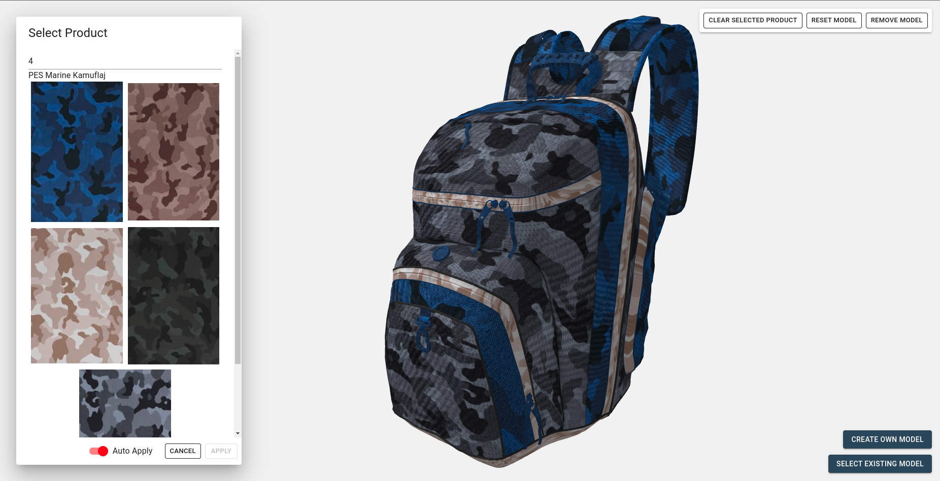 3D model dressing the third example.