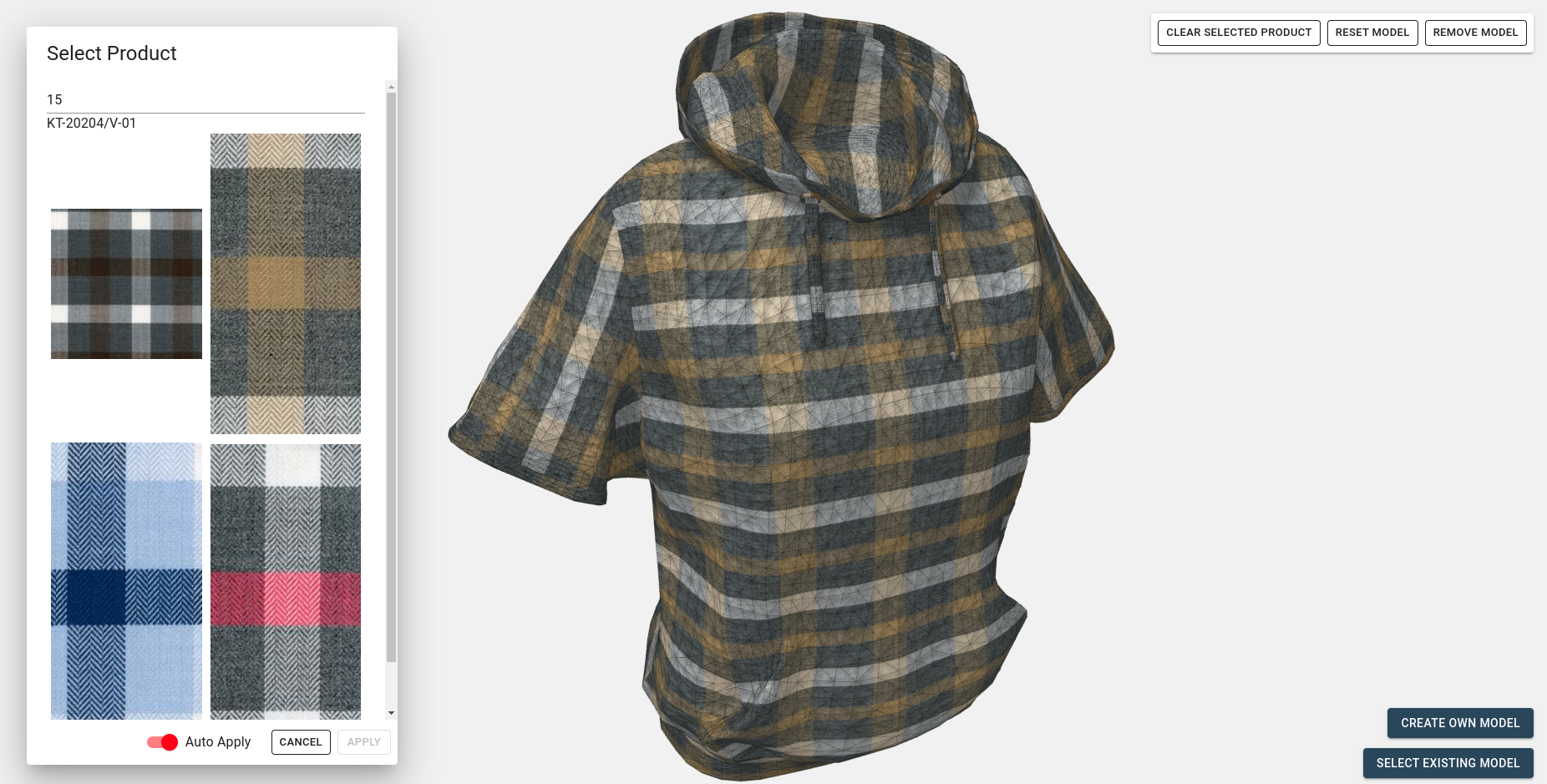 3D model dressing the fifth example.