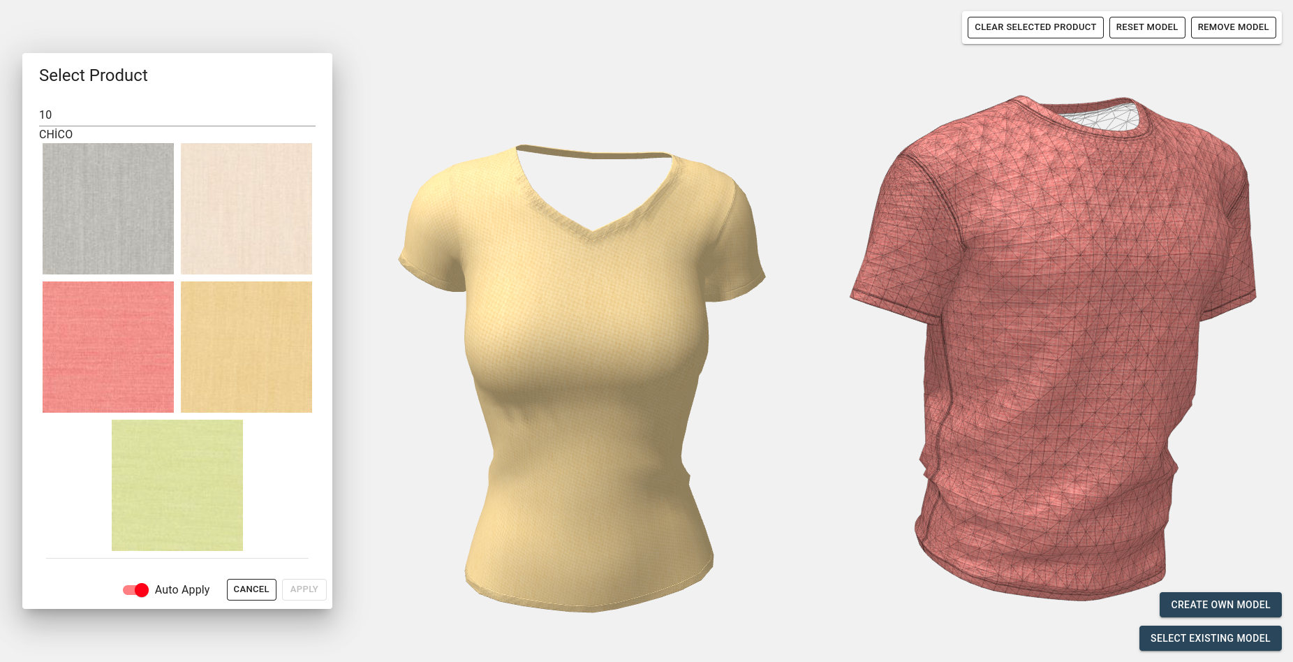 3D model dressing the fourth example.